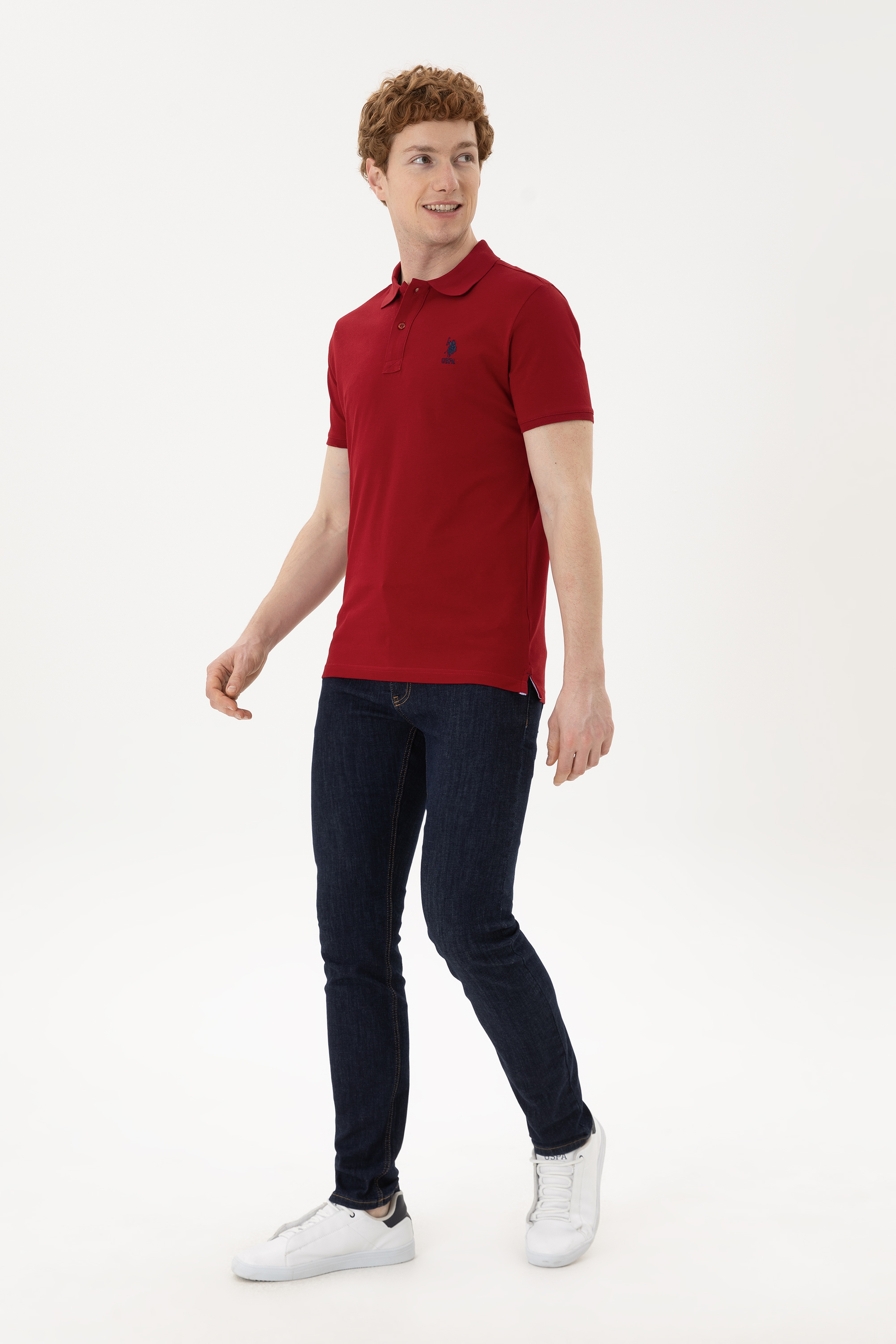 Erkek Bordo Basic Tişört - Image 4