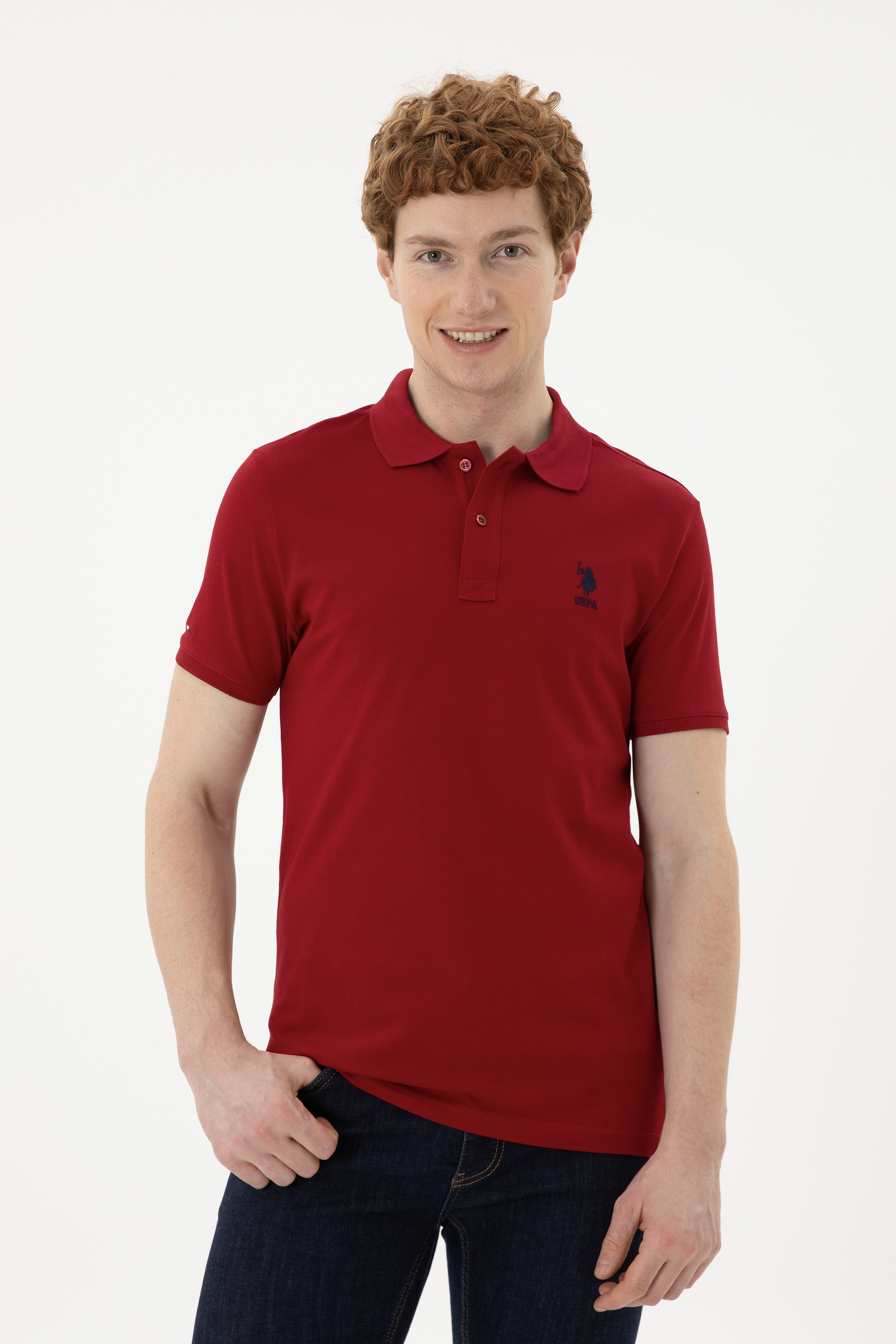 Erkek Bordo Basic Tişört - Image 1