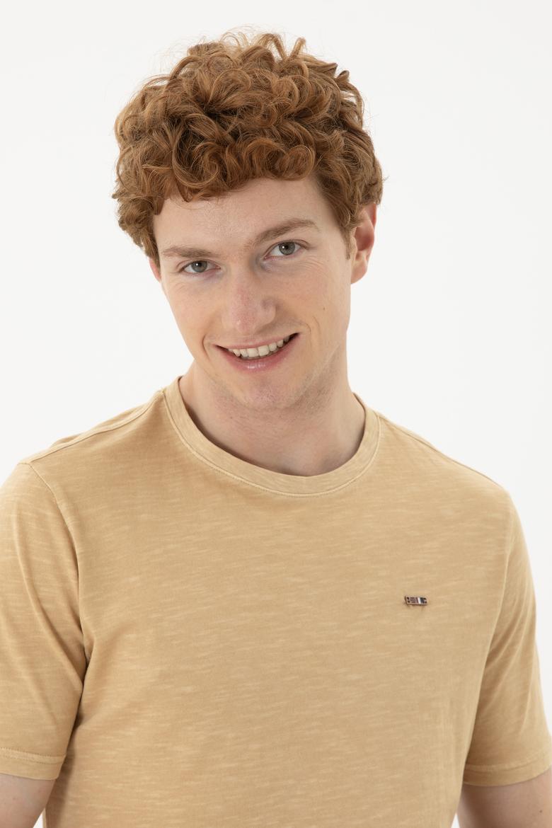 Erkek Camel Basic Tişört - 50263476083