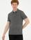 Erkek Slim Fit Polo Yaka Antrasit Melanj Basic Tişört