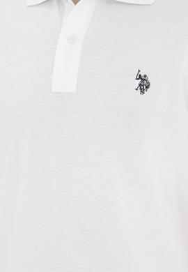 Erkek Slim Fit Polo Yaka Beyaz Basic Tişört - 50279573051