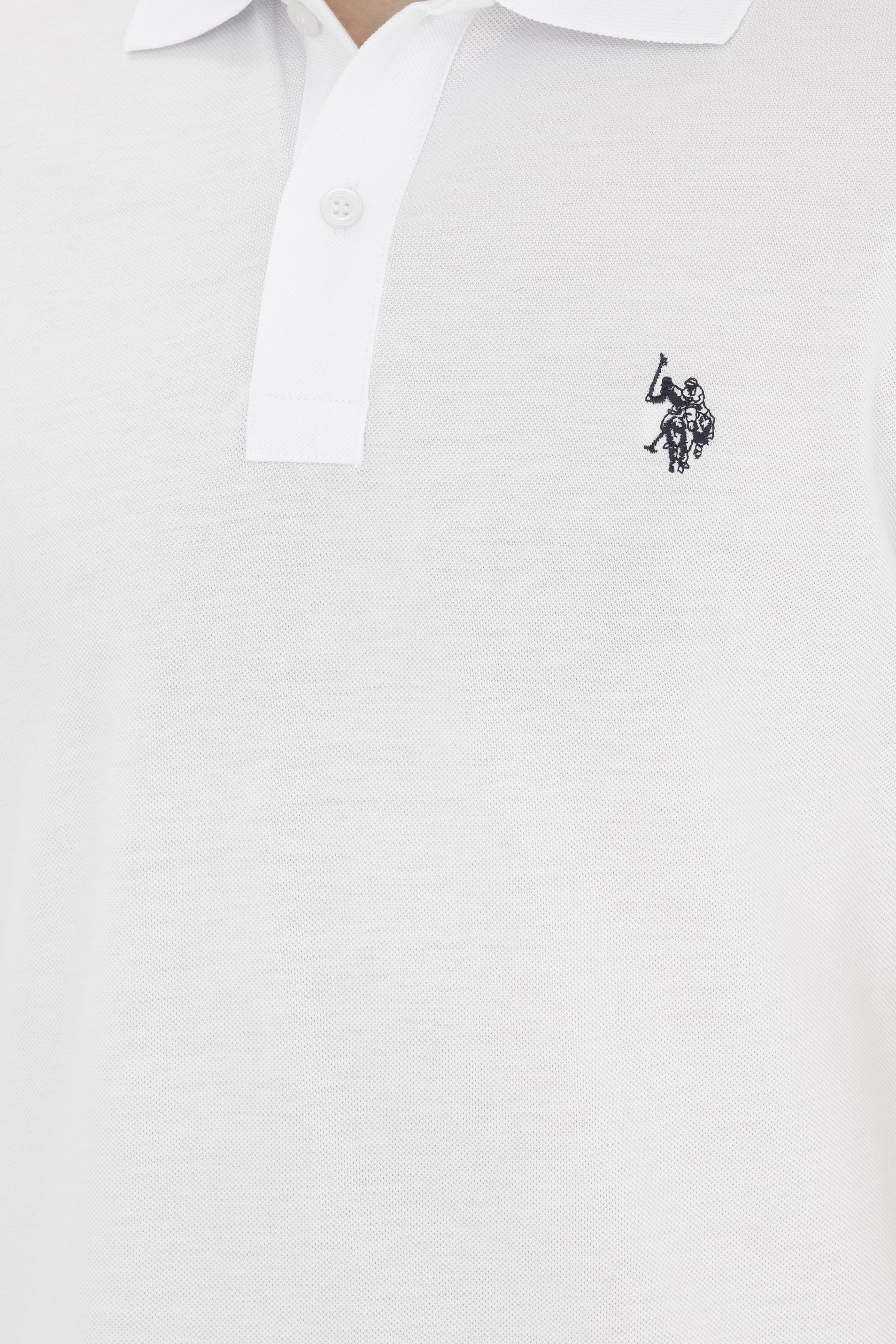 Erkek Slim Fit Polo Yaka Beyaz Basic Tişört - Image 7