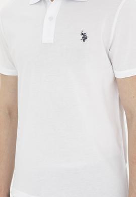 Erkek Slim Fit Polo Yaka Beyaz Basic Tişört - 50279573051