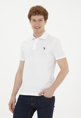Erkek Slim Fit Polo Yaka Beyaz Basic Tişört - 50279573051