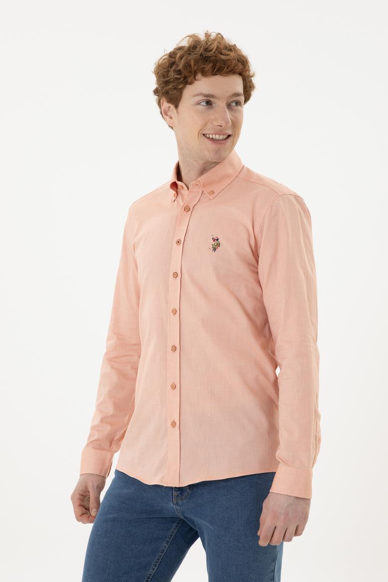 Erkek Kiremit Uzun Kollu Basic Gömlek - 50263099105