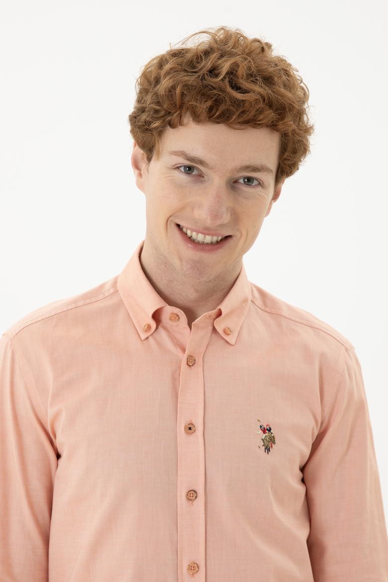 Erkek Kiremit Uzun Kollu Basic Gömlek - 50263099105