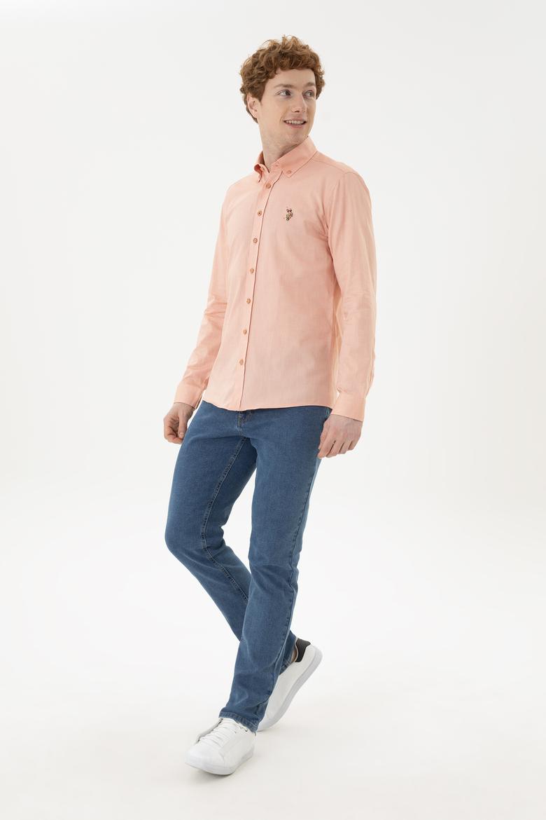 Erkek Kiremit Uzun Kollu Basic Gömlek - 50263099105