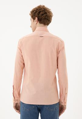Erkek Kiremit Uzun Kollu Basic Gömlek - 50263099105