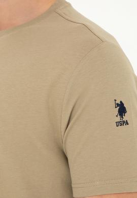 Erkek Regular Fit Bisiklet Yaka Haki Basic Tişört - 50284618046