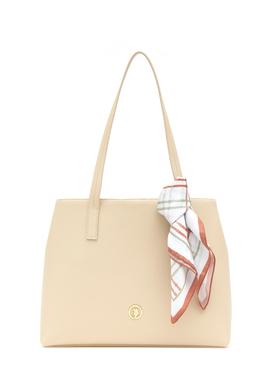 Kadın Kutulu Fularlı Hediyelik Krem Kol Çantası - 50295938002