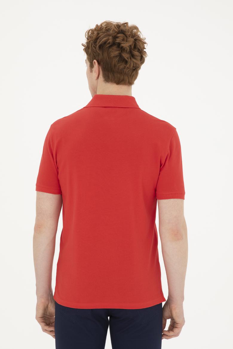 Erkek Kırmızı Basic Polo Yaka Tişört - 50267011275