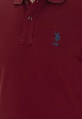 Erkek Slim Fit Polo Yaka Bordo Basic Tişört - 50263238414