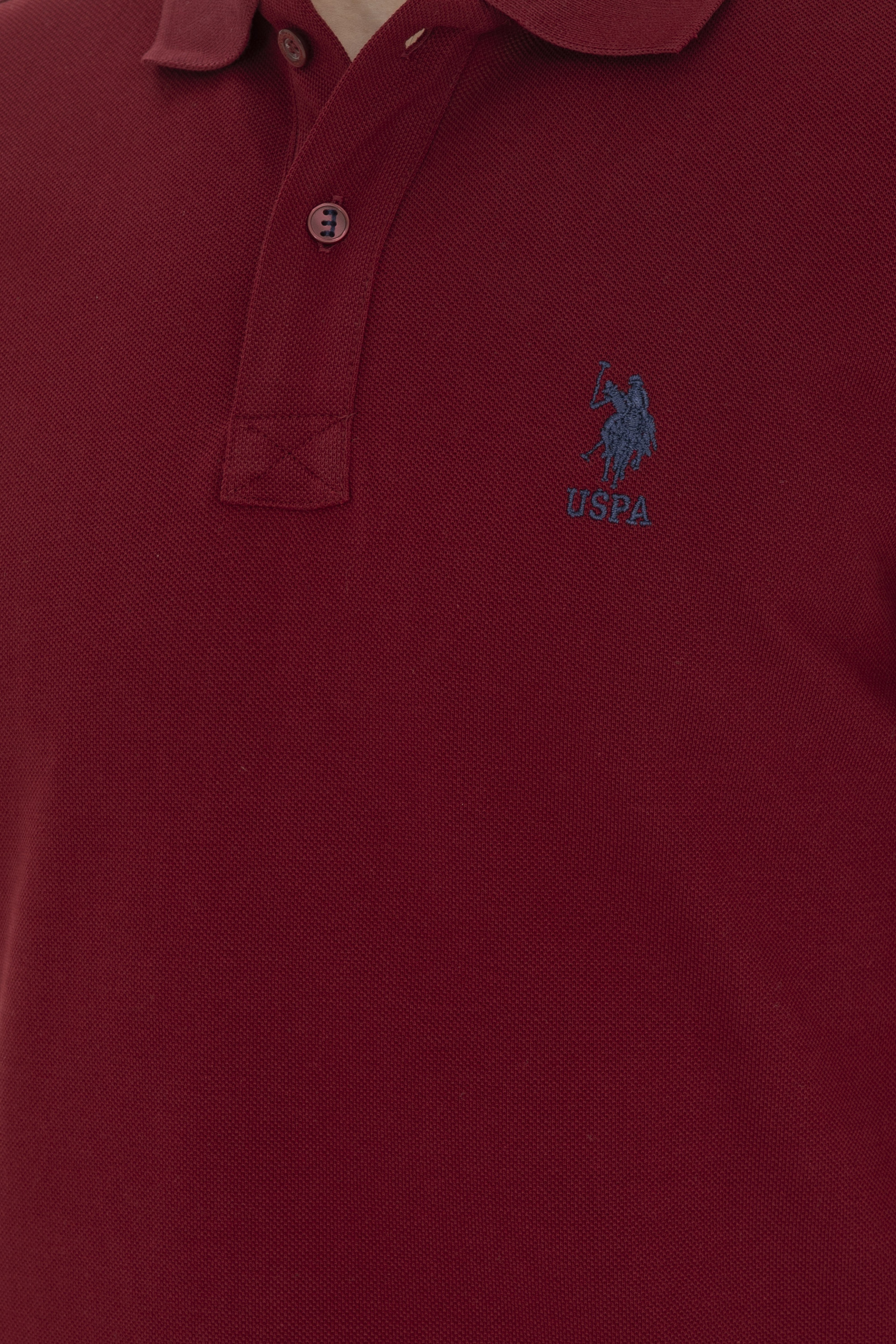 Erkek Slim Fit Polo Yaka Bordo Basic Tişört - Image 7