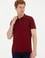 Erkek Slim Fit Polo Yaka Bordo Basic Tişört