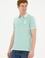 Erkek Slim Fit Polo Yaka Su Yeşili Basic Tişört
