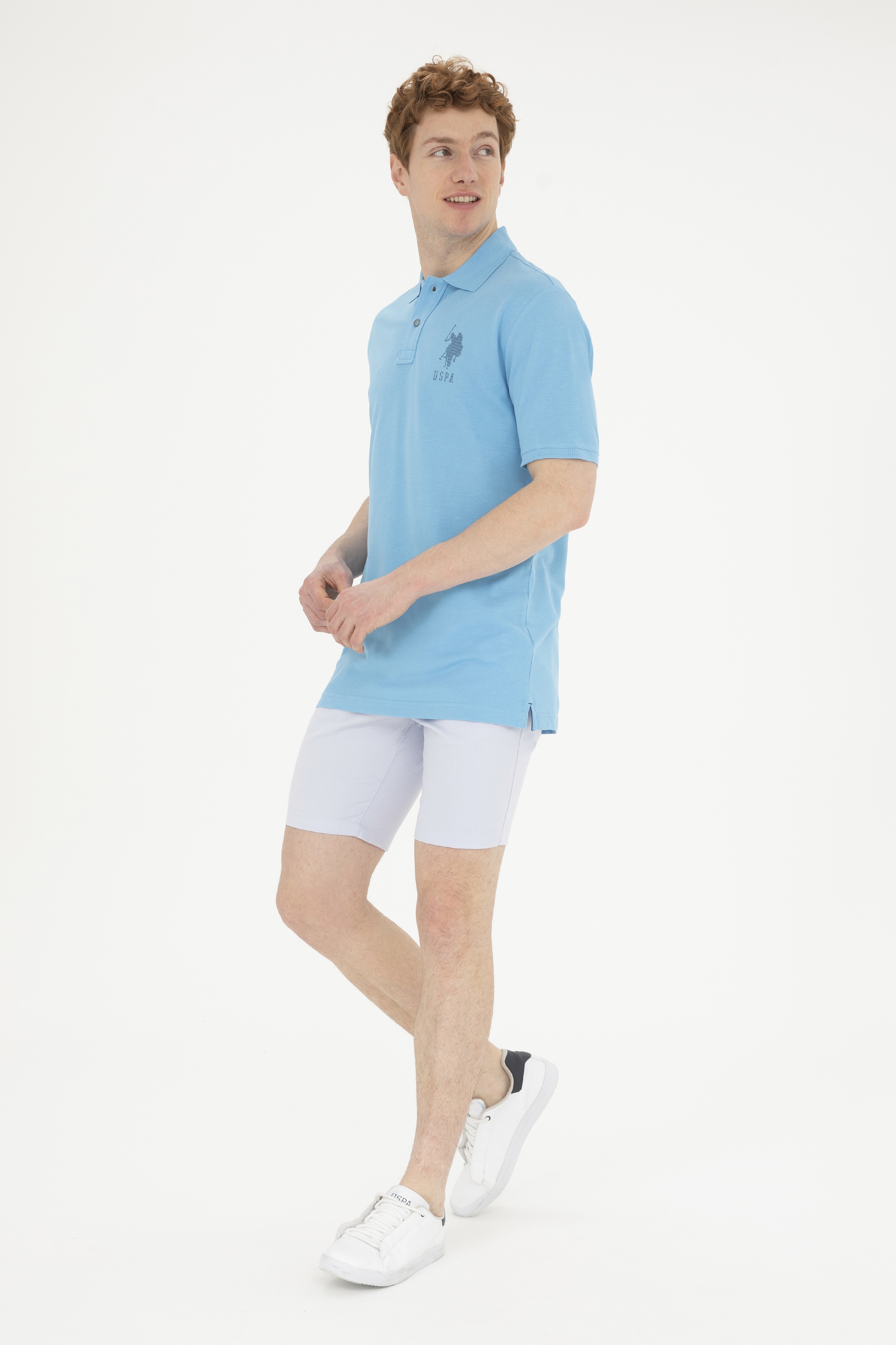Erkek Regular Fit Polo Yaka Turkuaz Tişört