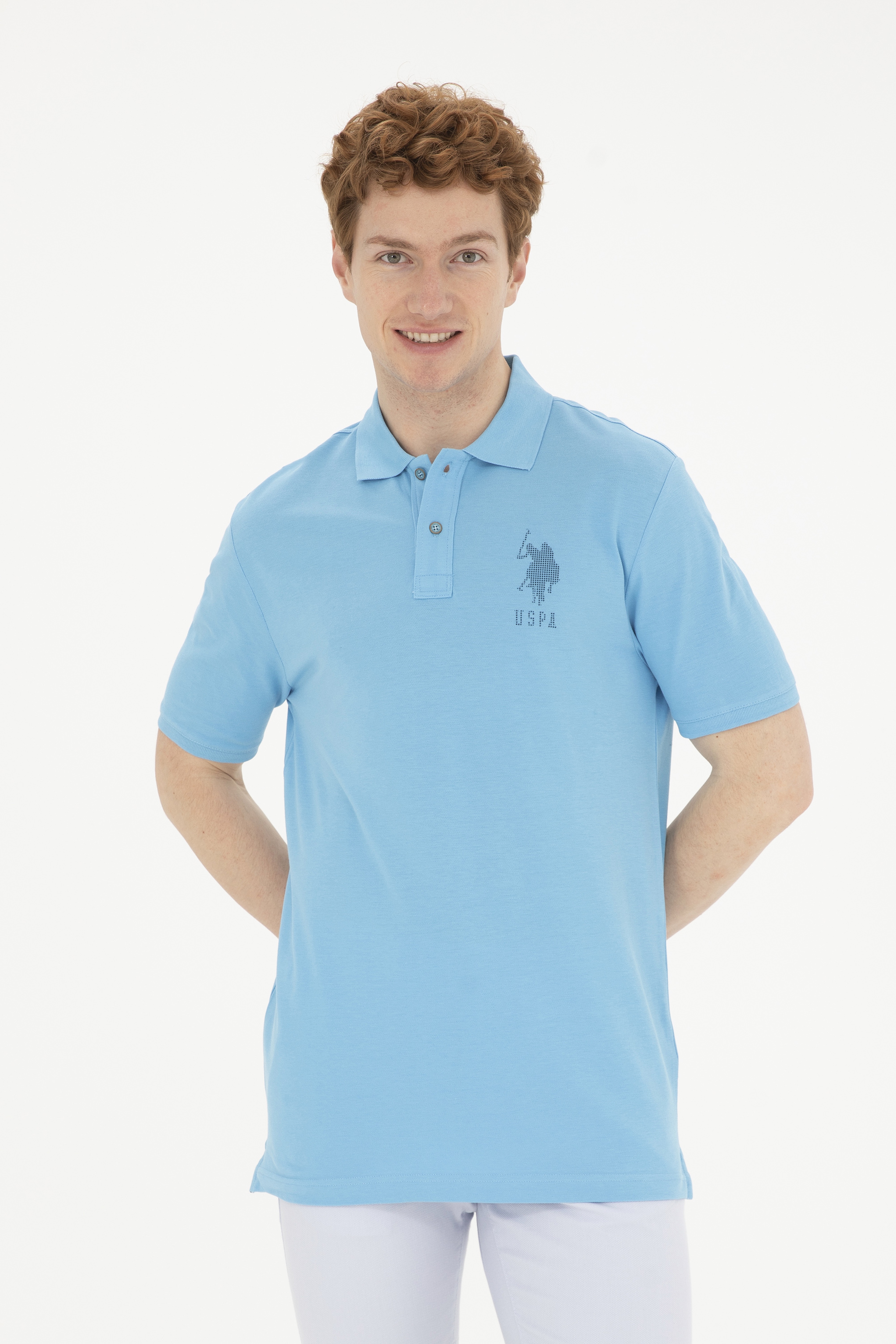 Erkek Regular Fit Polo Yaka Turkuaz Tişört - Image 1