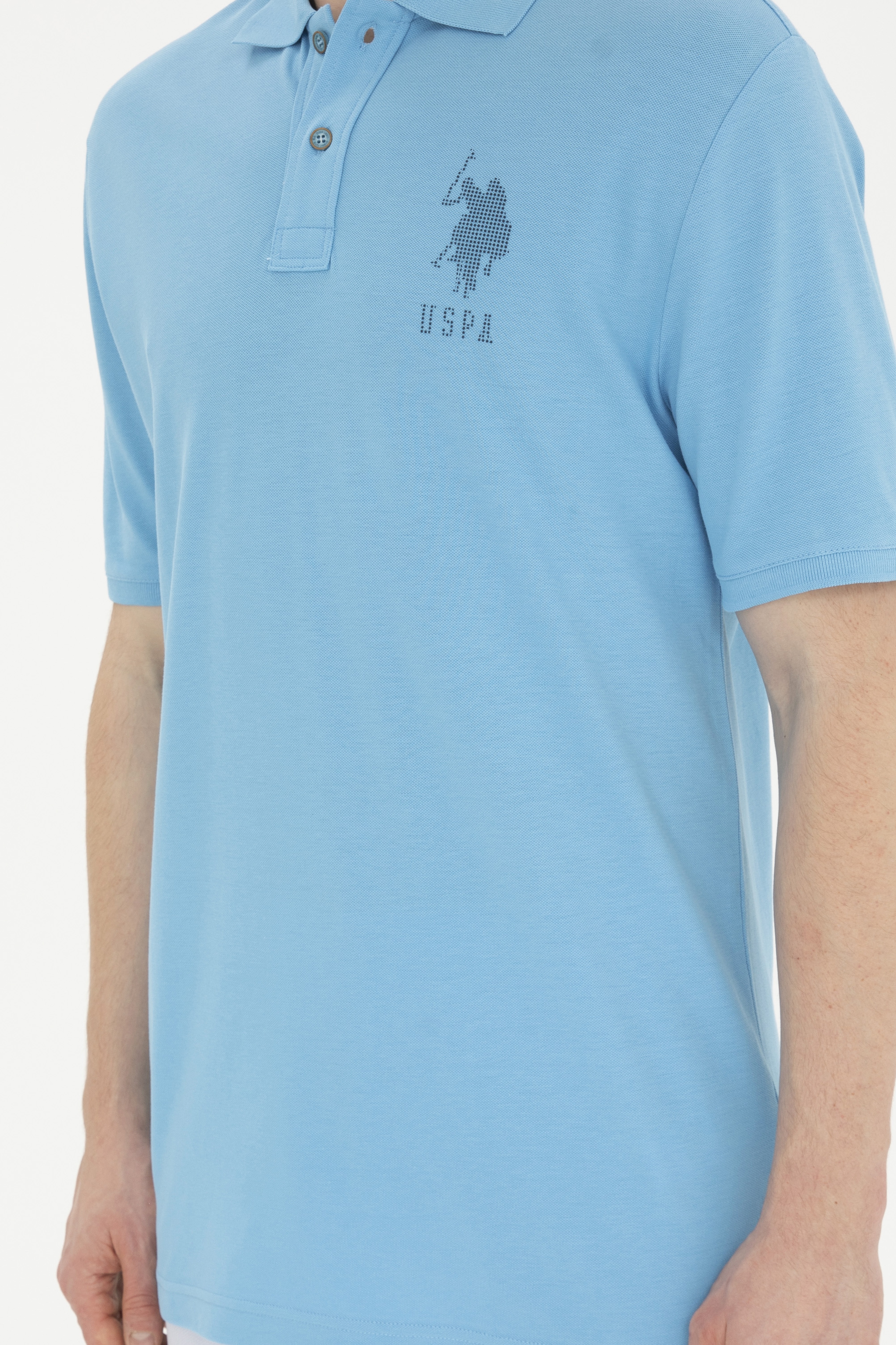 Erkek Regular Fit Polo Yaka Turkuaz Tişört - Image 6