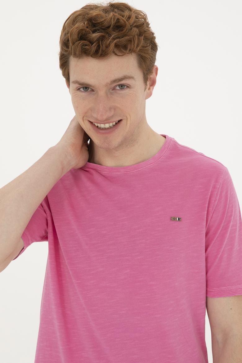 Erkek Pembe Basic Tişört - 50263476185