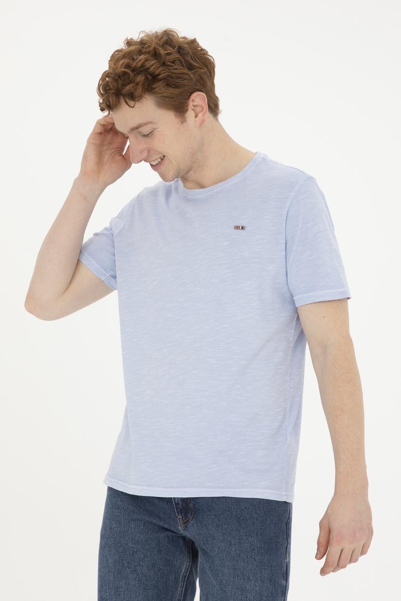 Erkek Mavi Basic Tişört - 50263476193