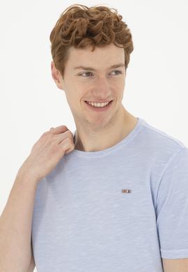 Erkek Mavi Basic Tişört - 50263476193