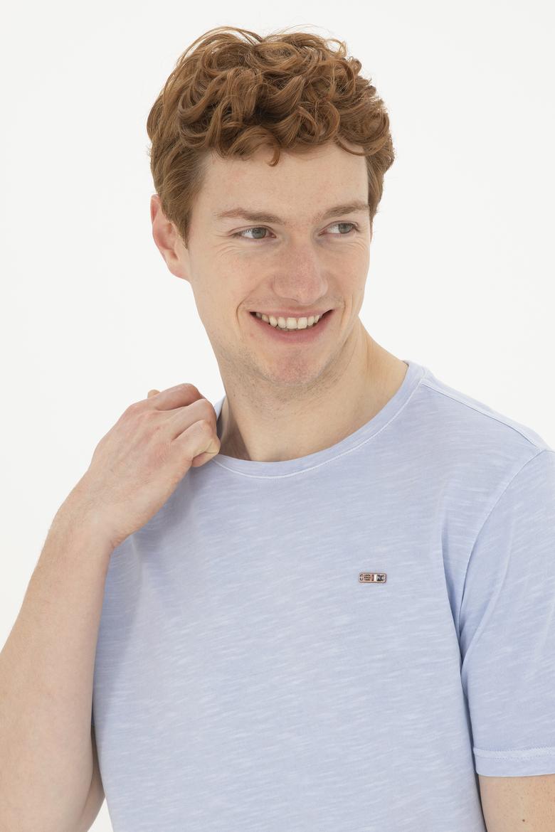 Erkek Mavi Basic Tişört - 50263476193