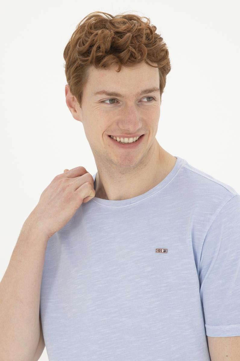 Erkek Mavi Basic Tişört
