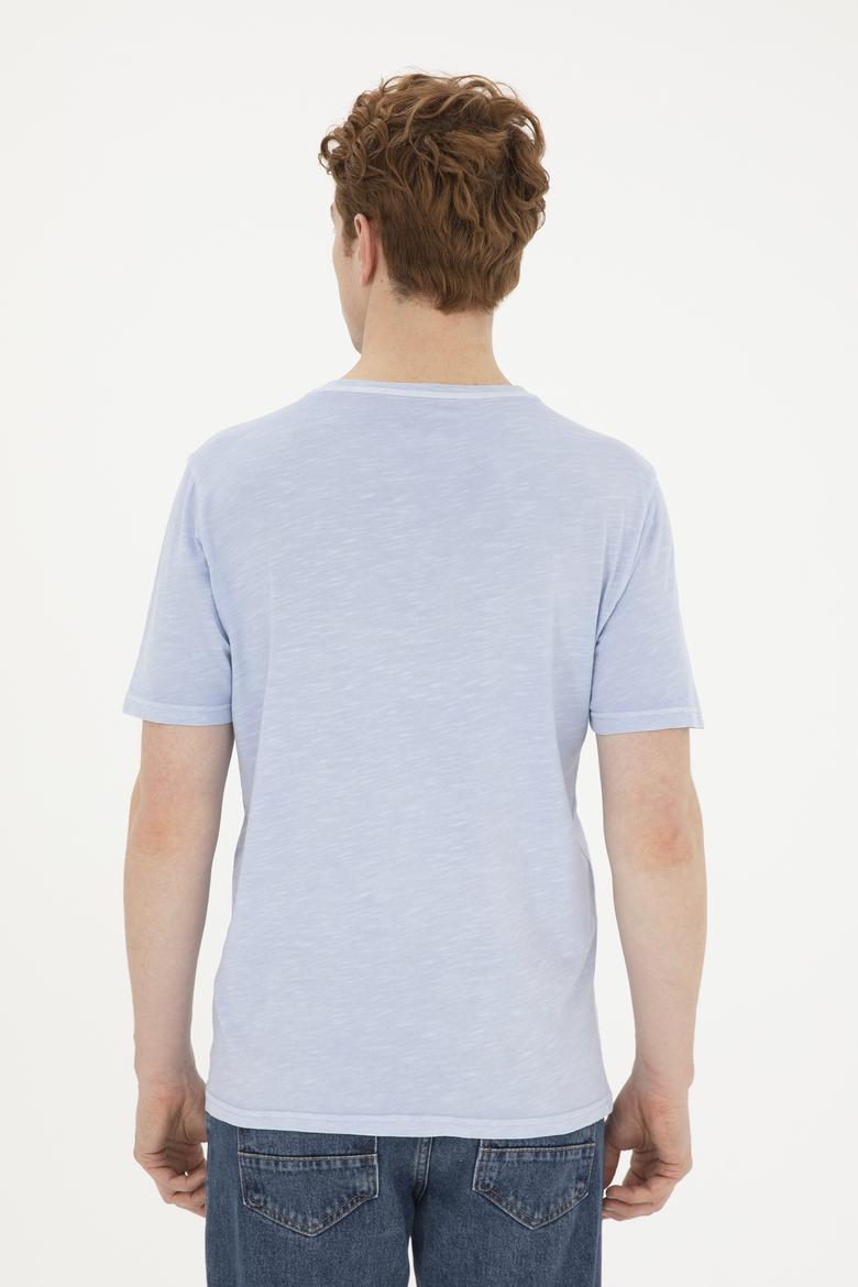 Erkek Mavi Basic Tişört - 50263476193