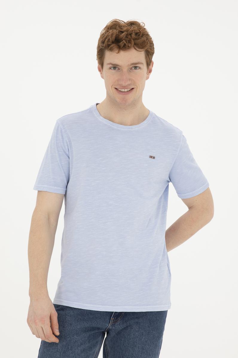 Erkek Mavi Basic Tişört
