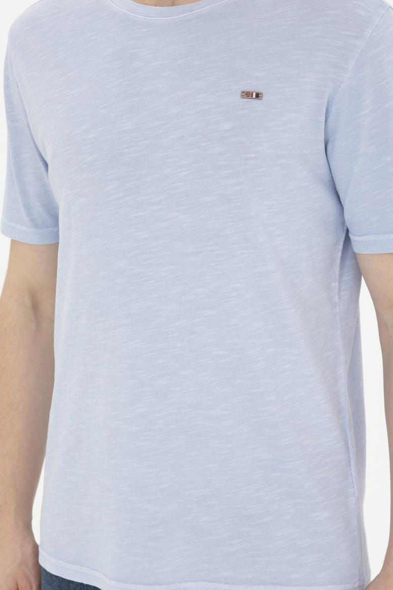 Erkek Mavi Basic Tişört - 50263476193