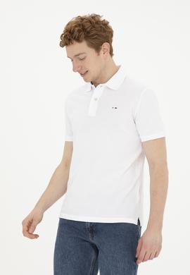 Erkek Beyaz Basic Polo Yaka Tişört - 50267011035