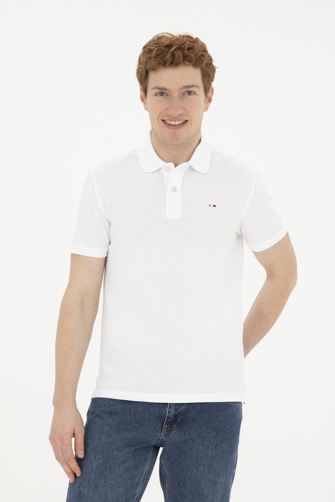 Erkek Beyaz Basic Polo Yaka Tişört