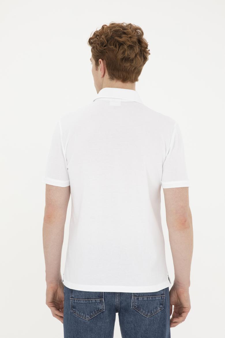 Erkek Beyaz Basic Polo Yaka Tişört - 50267011035