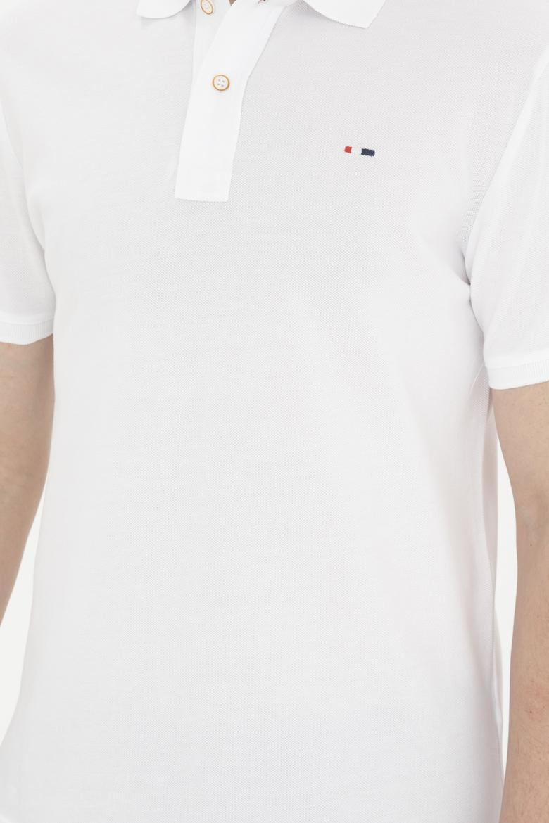 Erkek Beyaz Basic Polo Yaka Tişört - 50267011035