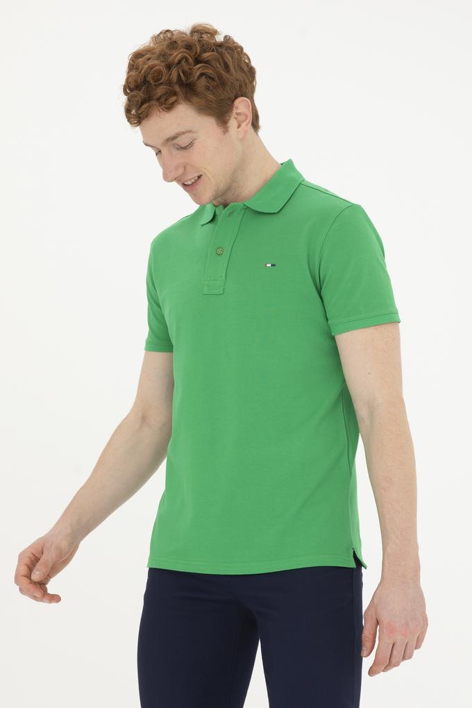 Erkek Elma Yeşili Basic Polo Yaka Tişört