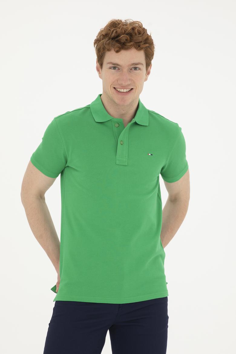 Erkek Elma Yeşili Basic Polo Yaka Tişört - 50267011100