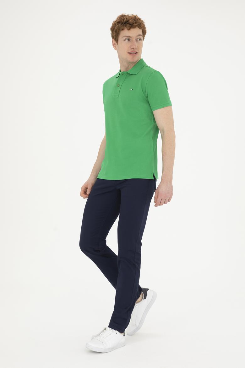Erkek Elma Yeşili Basic Polo Yaka Tişört - 50267011100