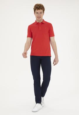 Erkek Kırmızı Basic Polo Yaka Tişört - 50267011275