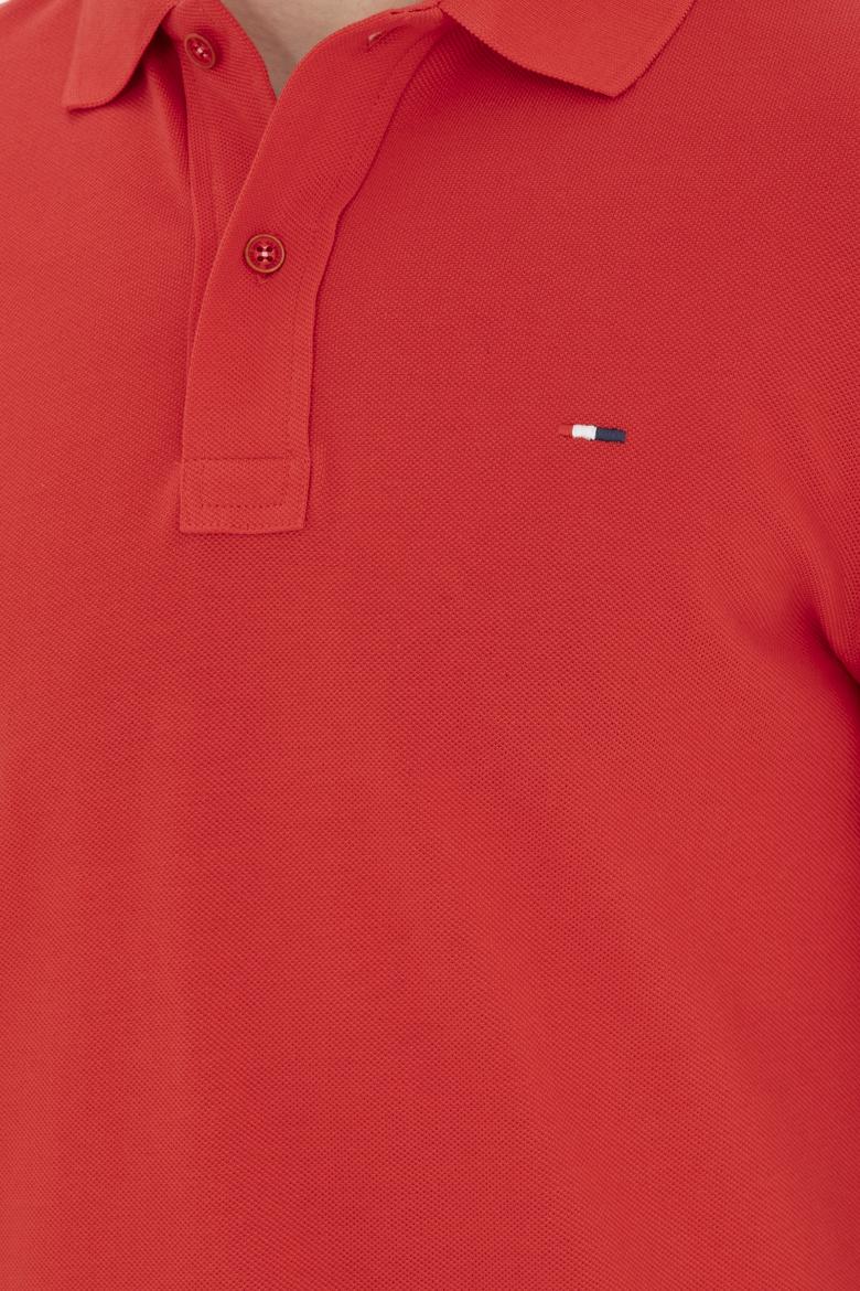 Erkek Kırmızı Basic Polo Yaka Tişört - 50267011275