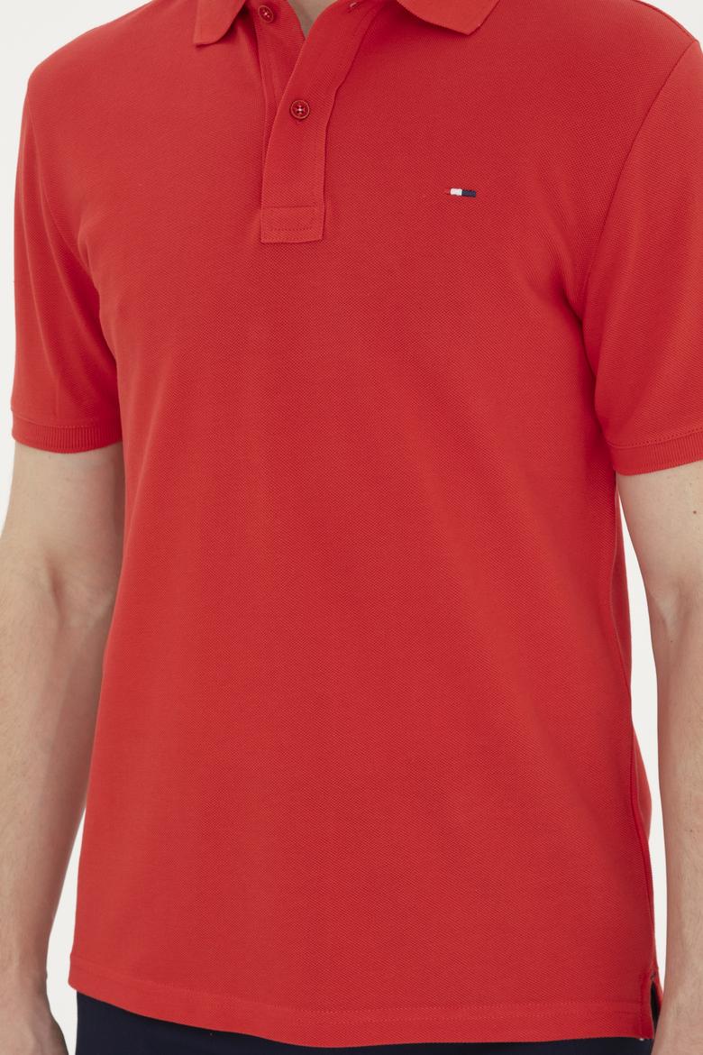 Erkek Kırmızı Basic Polo Yaka Tişört - 50267011275
