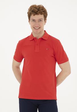 Erkek Kırmızı Basic Polo Yaka Tişört - 50267011275