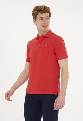 Erkek Kırmızı Basic Polo Yaka Tişört - 50267011275