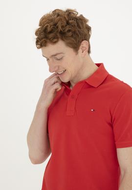 Erkek Kırmızı Basic Polo Yaka Tişört - 50267011275