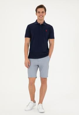 Erkek Slim Fit Polo Yaka Lacivert Basic Tişört - 50279573141