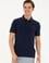 Erkek Slim Fit Polo Yaka Lacivert Basic Tişört
