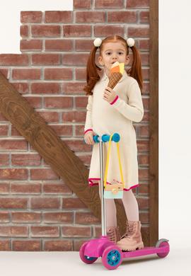 Kız Çocuk Krem Triko Elbise - 50276996001