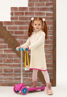 Kız Çocuk Krem Triko Elbise - 50276996001