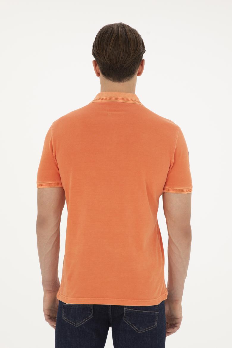 Erkek Turuncu Basic Polo Yaka Tişört - 50248553050