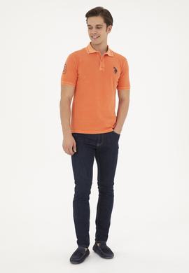 Erkek Turuncu Basic Polo Yaka Tişört - 50248553050