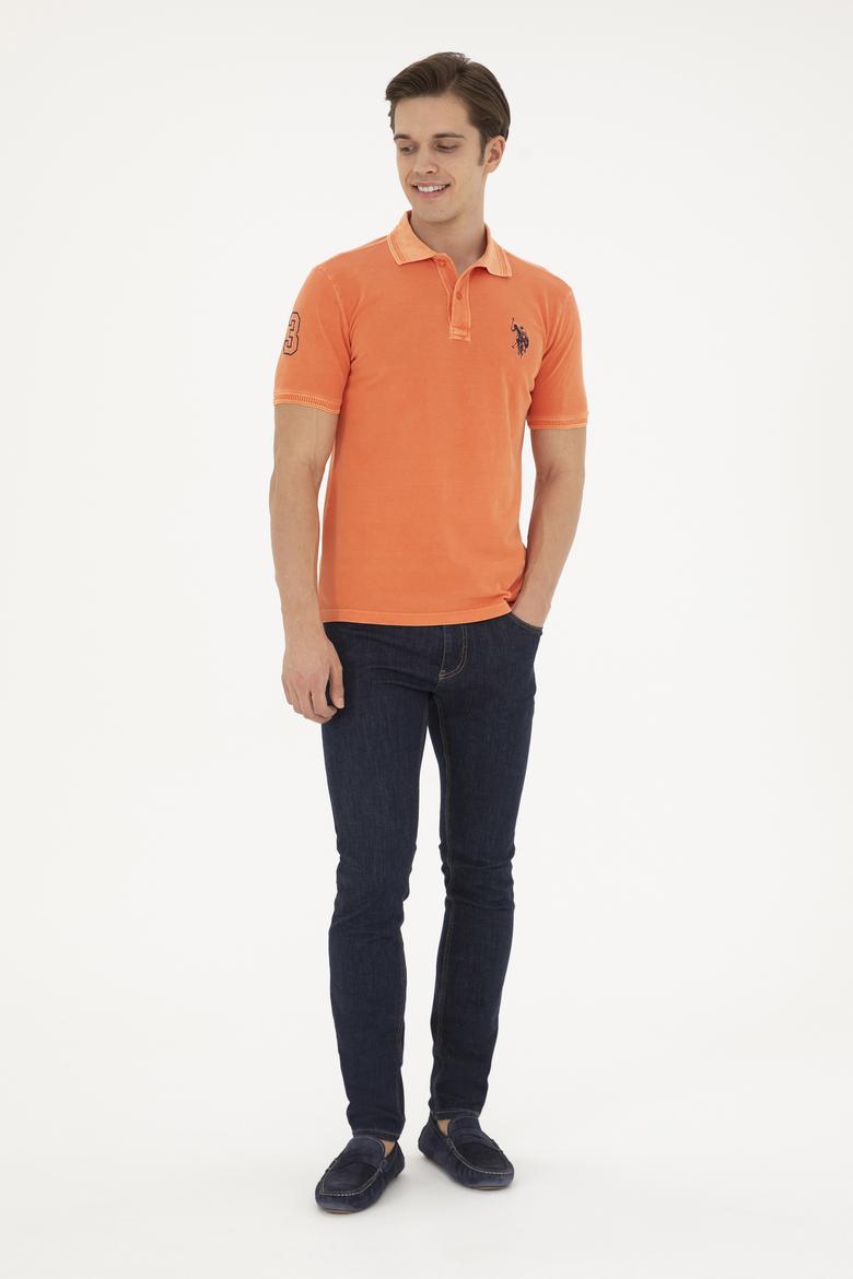 Erkek Turuncu Basic Polo Yaka Tişört - 50248553050
